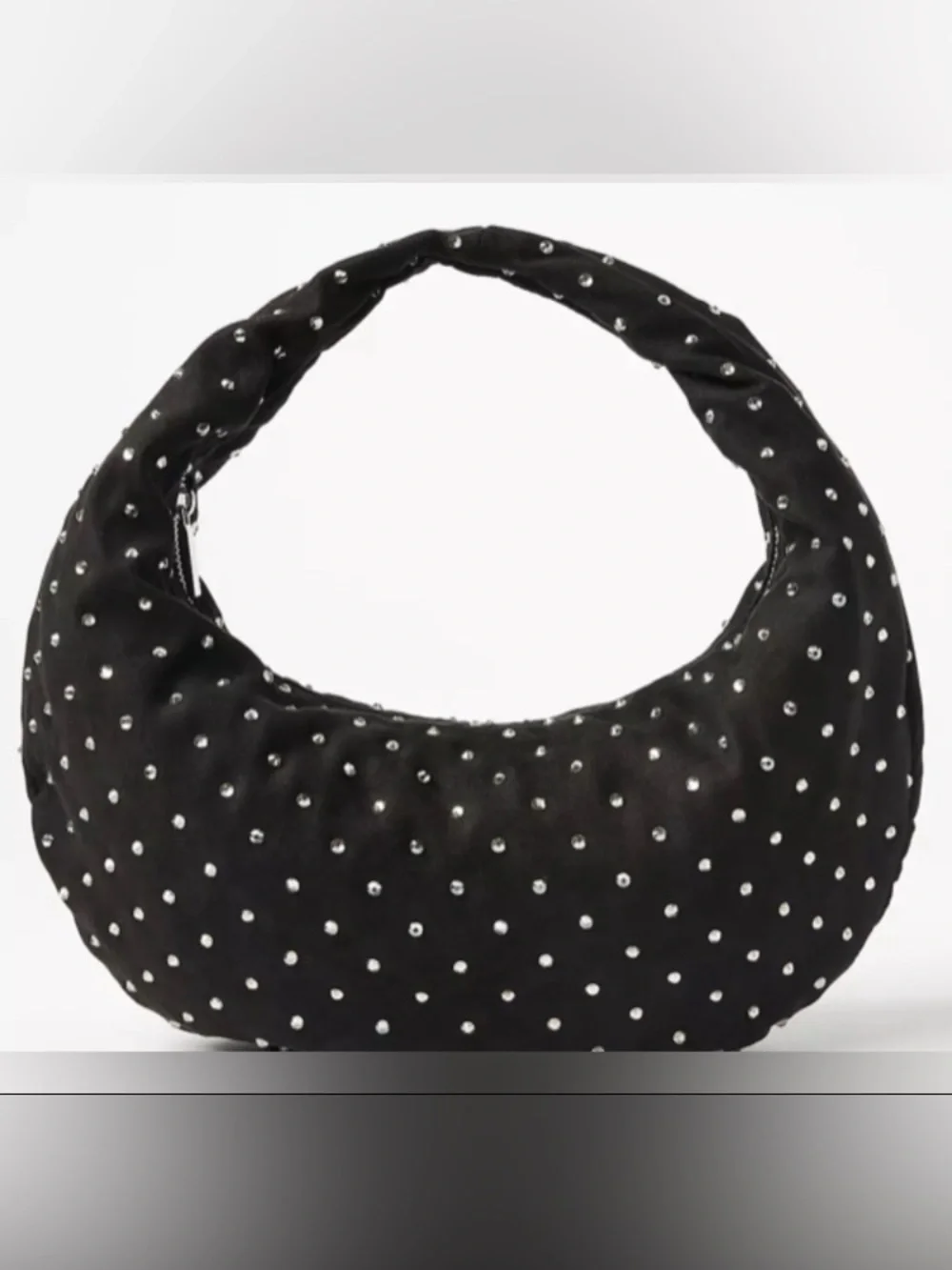 LOFT Black Velvet Sparkle Hobo Bag (Medium Size Bag)